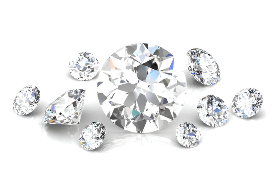White Topaz Gemstones on White Background