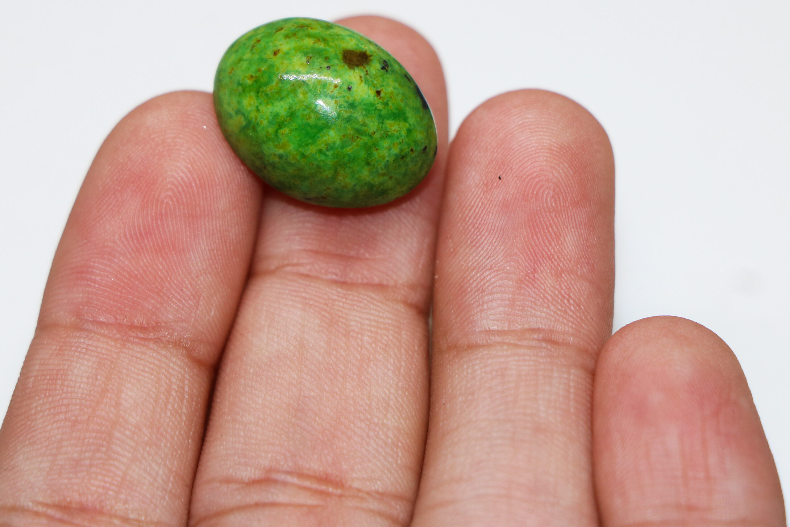 Big Size Green Turquoise Stone in Hand
